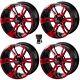 Lsi Raptor 12 Golf Cart Wheels/rims Black/red E-z-go & Club Car