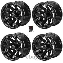 LSI Viking 12 Golf Cart Wheels/Rims Gloss Black E-Z-GO & Club Car