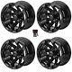 Lsi Viking 12 Golf Cart Wheels/rims Gloss Black E-z-go & Club Car