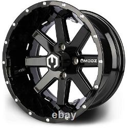 MODZ 14 Assault Black with Ball Mill Golf Cart Wheel