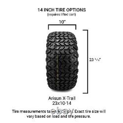 MODZ 14 Fury Black Ball Mill Golf Cart Wheels and Tires (23x10.00-14) Set of 4