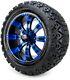 Modz 14 Tempest Blue And Black Golf Cart Wheels And Tires 23x10.00-14 Set Of 4
