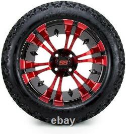 MODZ 14 Vampire Red and Black Golf Cart Wheels and Tires (23x10.00-14) Set of 4