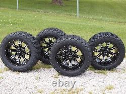 Machined Black 14 Inch Deep Dish Wheel & Tire 23x10-14 For EZGO Club Car Yamaha