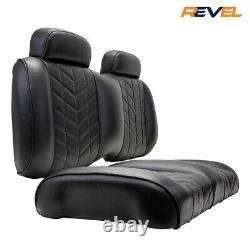 MadJax Aviator Black Front Seat Cushions, Club Car Precedent Onward Tempo Models