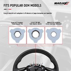 MadJax Cruise Golf Cart Steering Wheel Fits EZGO Club Car Yamaha Black