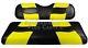Madjax Riptide 2004-up Black/yellow Two-tone Front Seat Covers For Club Car Prec