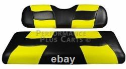 MadJax Riptide 2004-Up Black/Yellow Two-Tone Front Seat Covers for Club Car Prec