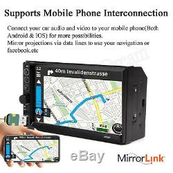 Mirror Link For GPS Double 2Din 7inch Car Stereo+Backup Camera Touch Radio Vedio