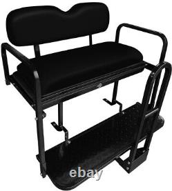 NOMAD Golf Cart Rear Flip Seat Club Car Precedent/Tempo/Onward Black Cushion Set