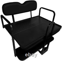 NOMAD Golf Cart Rear Flip Seat Club Car Precedent/Tempo/Onward Black Cushion Set