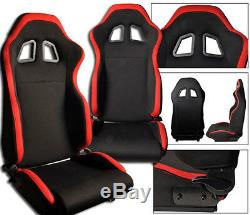 New 1 Driver Side Black & Red Cloth Car Adjustable Racing Seat Ford