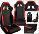New 1 Driver Side Black & Red Cloth Car Adjustable Racing Seat Ford