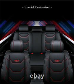 PU Leather 5-Seats Car Seat Covers Full Surround Front+Rear All Seasons Cushions