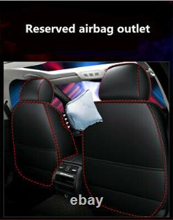 PU Leather 5-Seats Car Seat Covers Full Surround Front+Rear All Seasons Cushions