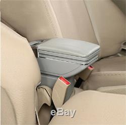 PU Leather Car Central Container Armrest Box With Cup Holder Storage Organizer