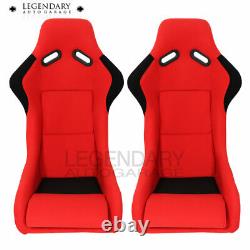 Pair Bucket Racing Drift Automotive Car Seats Spg Profi Style Red Black Cloth