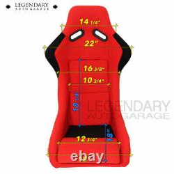 Pair Bucket Racing Drift Automotive Car Seats Spg Profi Style Red Black Cloth