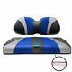 Precedent Golf Carts Front Seat Covers Tri Color Jet Blue/liquid Sliver/black