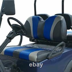 Precedent Golf Carts Front Seat Covers Tri Color Jet Blue/Liquid Sliver/Black
