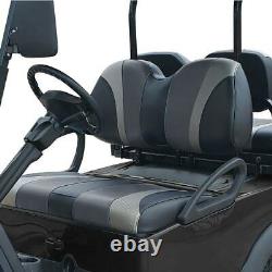 Precedent Golf Carts Front Seat Covers Tri Color Jet Grey/Liquid Sliver/Black
