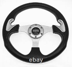 Products Club Car Precedent Black and Silver Steering Wheel/Hub Adapter/Chrome C