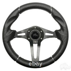 RHOX Steering Wheel Kit, Challenger Black/Black 13 fits Club Car DS 1984+