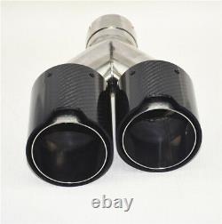 Real Carbon Fiber Dual Car Exhaust Tip Universal 2.5 Muffler Pipe Right for BMW