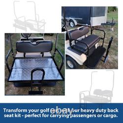 Rear Flip Back Seat Kit For 1982-2000 Club Car DS Golf Cart with Grab Bar Handle