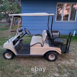 Rear Flip Back Seat Kit For 1982-2000 Club Car DS Golf Cart with Grab Bar Handle
