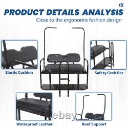 Rear Flip Back Seat Kit For 1982-2000 Club Car DS Golf Cart with Grab Bar Handle