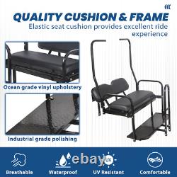 Rear Flip Back Seat Kit For 1982-2000 Club Car DS Golf Cart with Grab Bar Handle