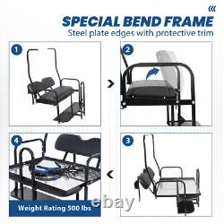 Rear Flip Back Seat Kit For 1982-2000 Club Car DS Golf Cart with Grab Bar Handle