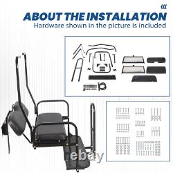 Rear Flip Back Seat Kit For 1982-2000 Club Car DS Golf Cart with Grab Bar Handle