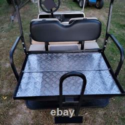 Rear Flip Back Seat Kit For 1982-2000 Club Car DS Golf Cart with Grab Bar Handle