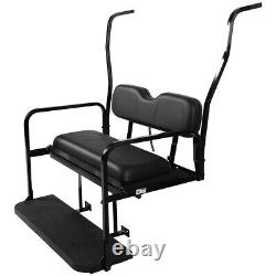 Rear Flip Seat Kit Fits 2001-2013 Golf Cart Club Car DS Black WithRoof Support