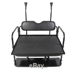 Rear Flip Seat Kit with Grab Bar for 04-Up Club Car Golf Cart Precedent (Black)