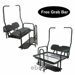 Rear Flip seat kit for Club Car Golf Cart DS (Black / 1982-2000) witht grab bar