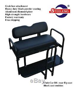 Rear Flip seat kit for Club Car Golf Cart DS (Black / 1982-2000) witht grab bar