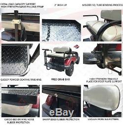 Rear Flip seat kit for Club Car Golf Cart DS (Black / 2001-2013) witht Grab Bar