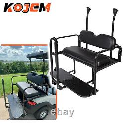 Rear Flip seat kit for Club Car Golf Cart PRECEDENT/TEMPO with grab bar (Black)