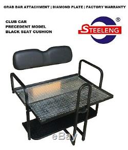 Rear Flip seat kit for Club Car Golf Cart Precedent model (Black) witht Grab Bar