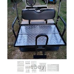 Rear Seat Kit with Grab Bar Black Cushions For Club Car DS 1982-2000.5 Golf Cart