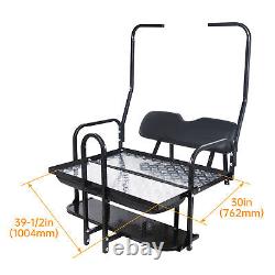 Rear Seat Kit with Grab Bar Black Cushions For Club Car DS 1982-2000.5 Golf Cart