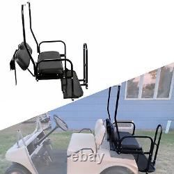 Rear Seat Kit with Grab Bar Black Cushions For Club Car DS 1982-2000.5 Golf Cart