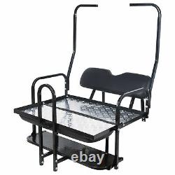 Rear Seat Kit with Grab Bar Black Cushions For Club Car DS 1982-2000.5 Golf Cart