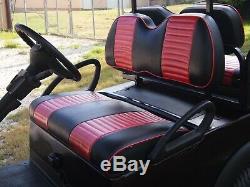 Red Black Two Tone Seat Covers Front Rear (4) Custom Fit Club Car Precedent