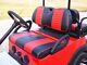 Red Golf Cart Seat Cover Pleated Style For Club Car Precedent 04+, Tempo 17+ 4pc