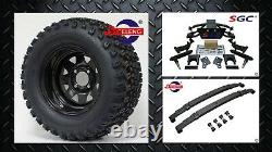 SGC 6 A-Arm Lift Kit + HD Rear Leaf Springs + 12 wheels/23 tires combo