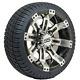 Set Of 4 10 Inch Gtw Tempest Golf Cart Wheels On Street Tires
